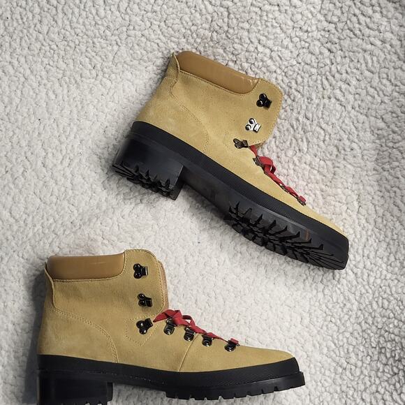 NEW AEROSOLES Cruz Lace-up Bootie In Camel Suede womens boots size 10.5 - Picture 4 of 8